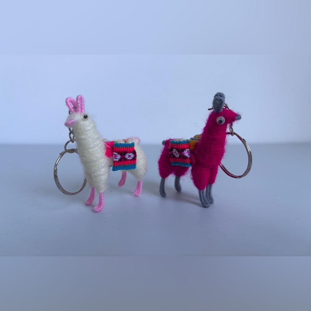 NWOT Colorful Machu Picchu Llama Keychain